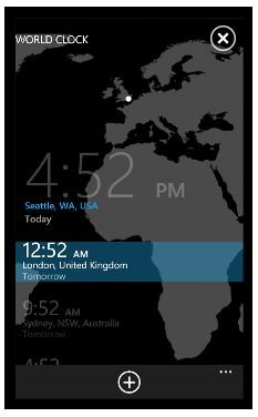 Windows Phone 7 tools: World Clock