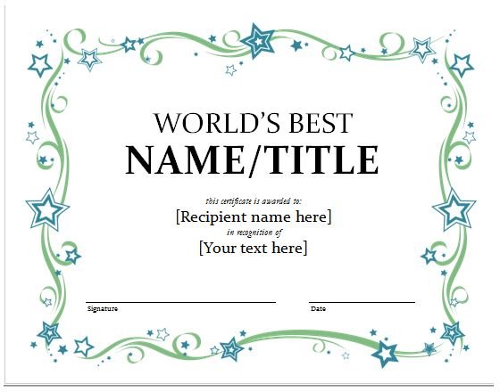 World&rsquo;s Best&hellip;Certificate