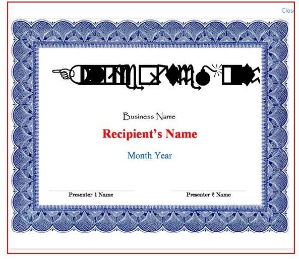 Award Certificates from Word