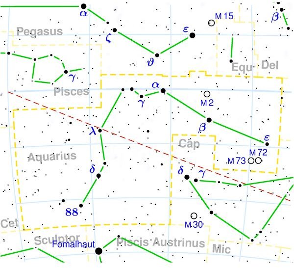 Aquarius constellation map