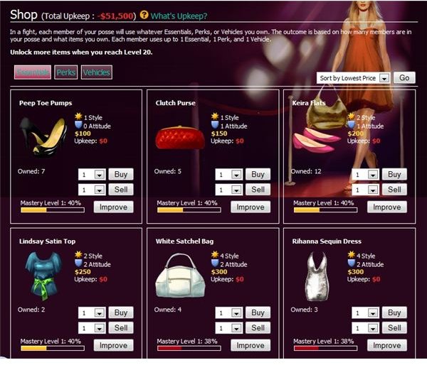 Shopping in Fashion Wars Game