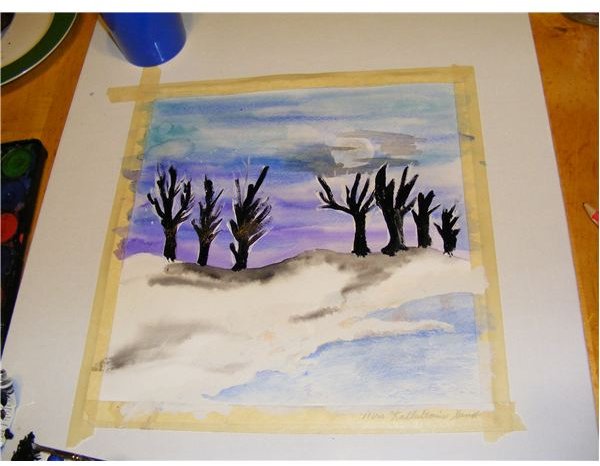 Try black trees as silhouettes