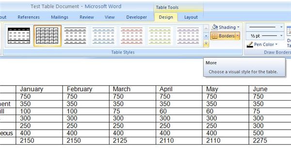 Table Styles