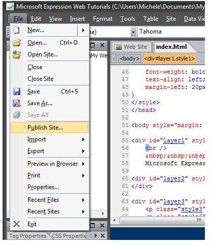 How to Publish a Web Site with Microsoft Expression Web