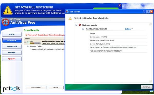 Free antivirus and trojan removers: PC Tools AV