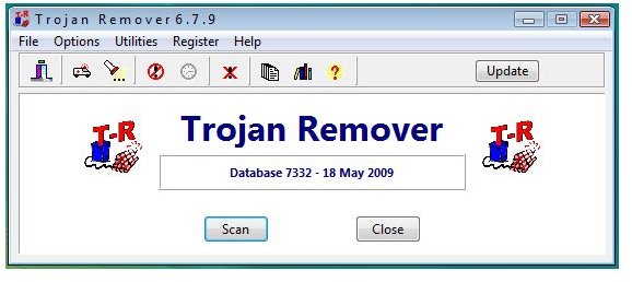 User Interface of Trojan Remover