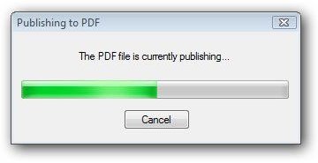Progress Bar for Publishing to PDF