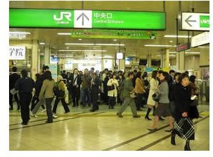 Busy Tokyo railway station