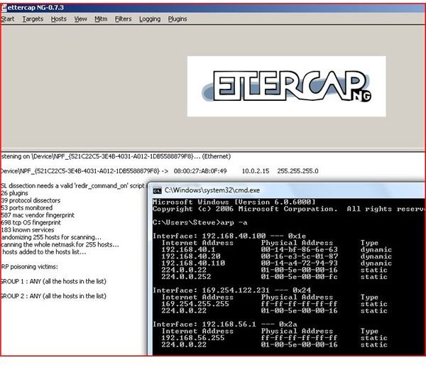 how to use ettercap on windows