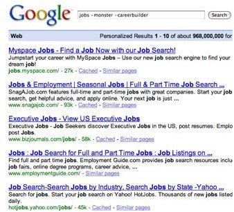 Find jobs more effectively using Google Serach