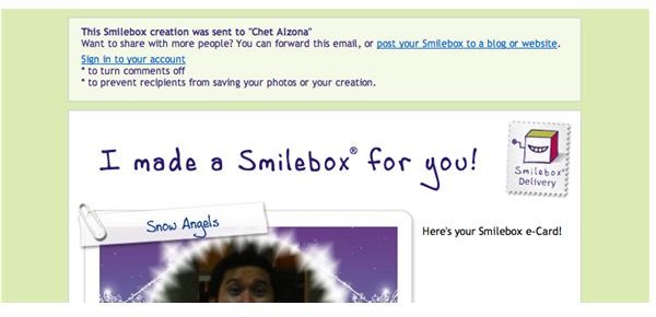 smilebox newsletter