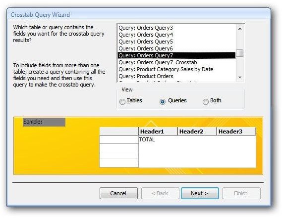 Select Table or Query