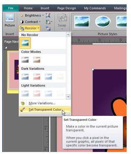 how to set image as background in word on a mac