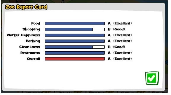 Report Card in Zoo World - free online animal games 