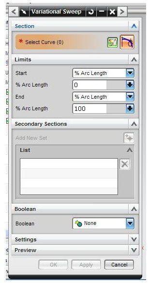 Unigraphics Tutorial – Learn UG NX6 Variational Sweep