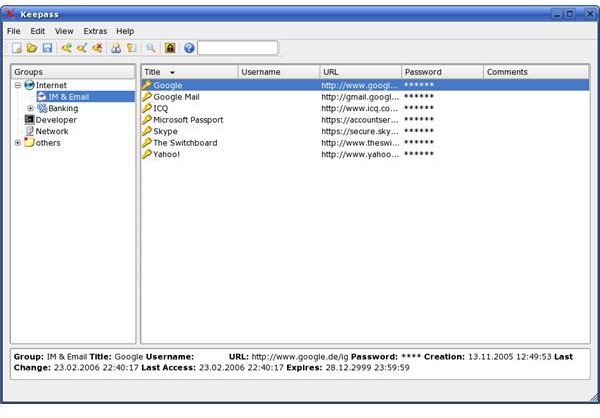 KeePassX Screenshot