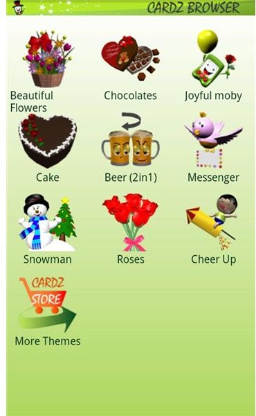 Cardz Creator has a Variety of Pre-Loaded Themes