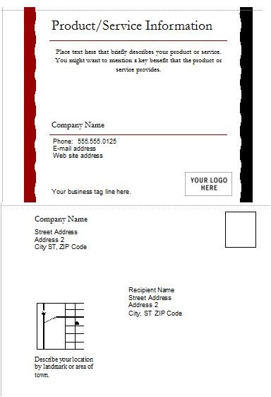 microsoft word templates postcard