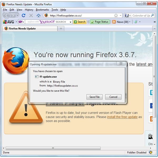 Fake Firefox Site with Trojan Downloader