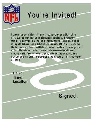 full page football invite