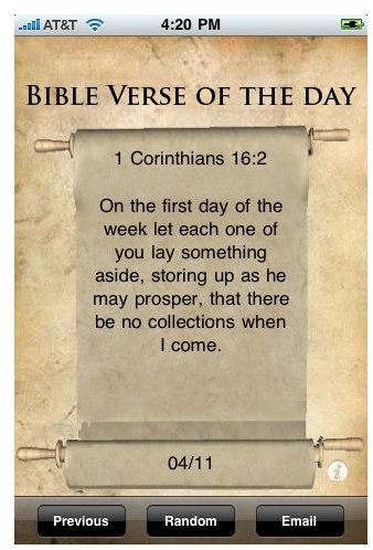Bible Verse of the Day iPhone App