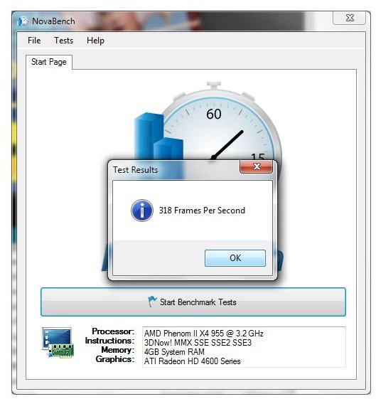 Novabench: best free benchmarking Win 7