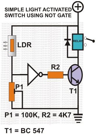 Light Activated Switch Using a NOT Gate, Image