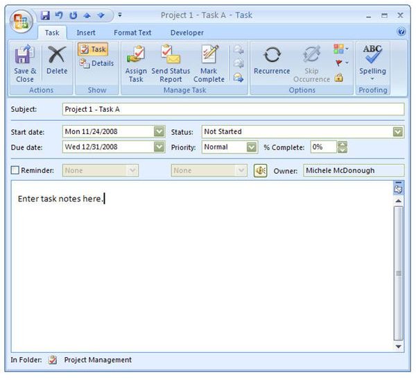 microsoft outlook task manager