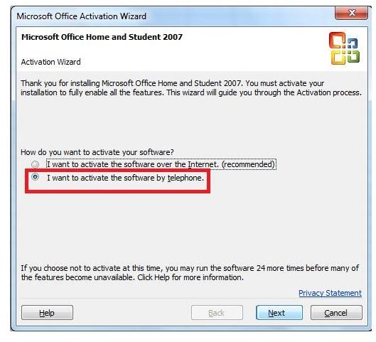 microsoft office 2007 confirmation code a b c d e f g