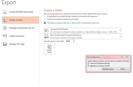 Figure 2 Record Slide Show