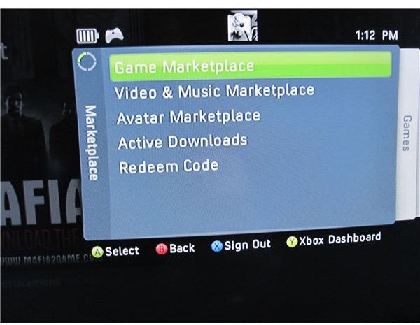 Xbox Dashboard Marketplace Tab
