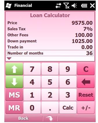 Panoramic Financial Calculator loan