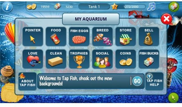 Tap Fish Menu