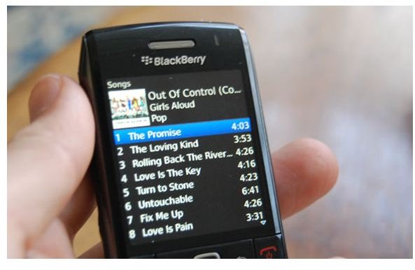 blackberry Pearl 3G menu