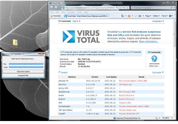 VirusTotal Uploader After Submitting Existing Sample in their Server