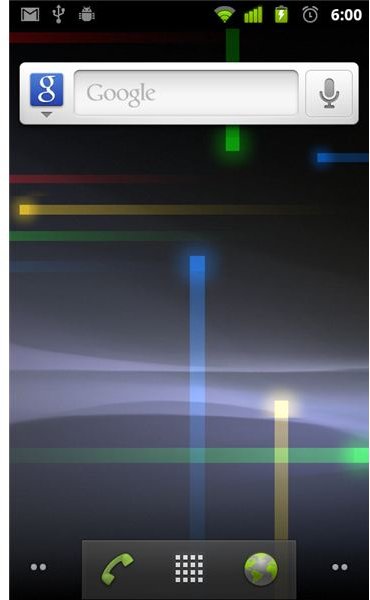 android gingerbread 2.3 home screen