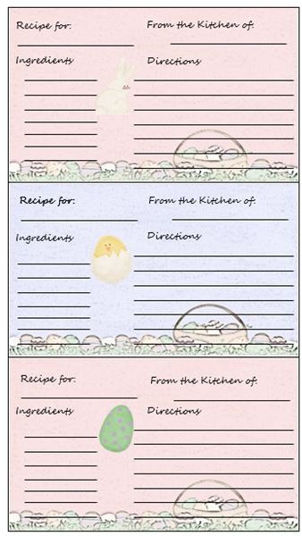 free recipe card templates for microsoft word 4 per page