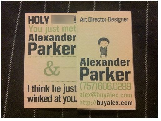 A comical representation of one&rsquo;s own personality in business card form.