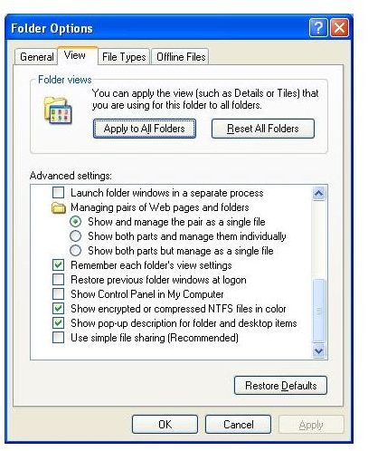 Windows - Folder Options