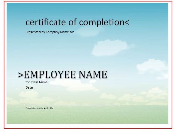 Certificate of Completion