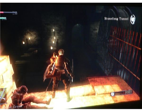 Walkthrough for Demon&rsquo;s Souls: The passage that the lever opens in Stonefang Tunnel.