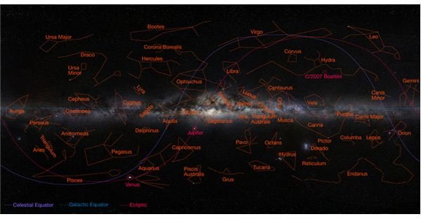 The Constellations in the Milky Way Panorama