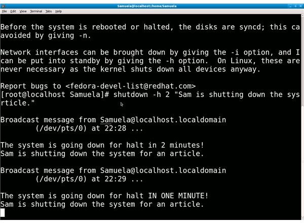 linux shutdown command