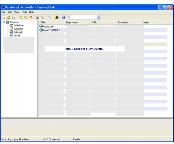 Easy to Use Security!  KeePass Free Encrypted Password Database Organizer and Keeper