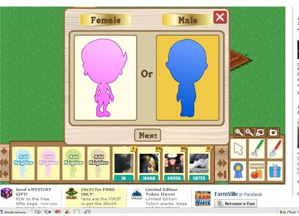 You customize your avatar. All of your friends who also play Farmville can become your neighbors