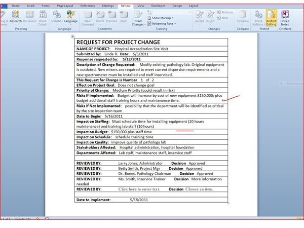 Defining The Project Scope A Request For Change Form BrightHub 