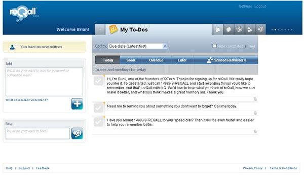 Keep Track of Important Information, To Do Lists, and Reminders with reQuall