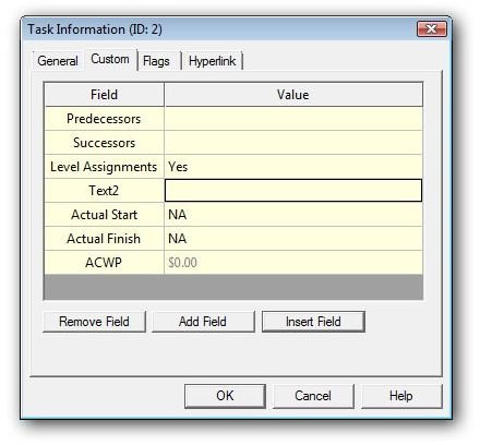 Custom Fields in WBS Chart Pro