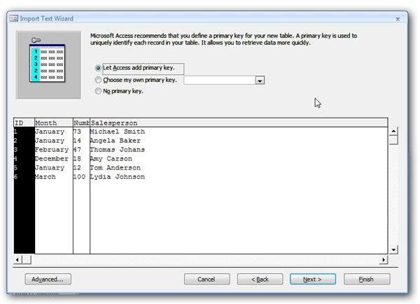 Assign Primary Key