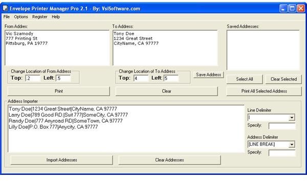 envelope printing software